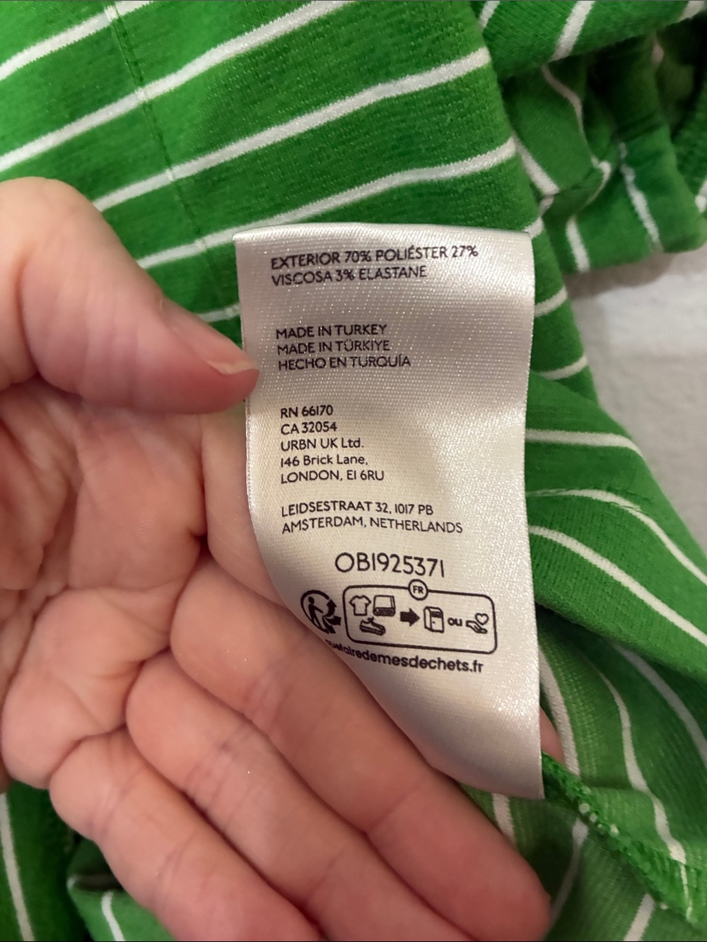 Maeve Green and White Striped Pleated Tee - Picture 8 of 9